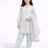 Lawn Green Stitched Suit - J. Junaid Jamshed