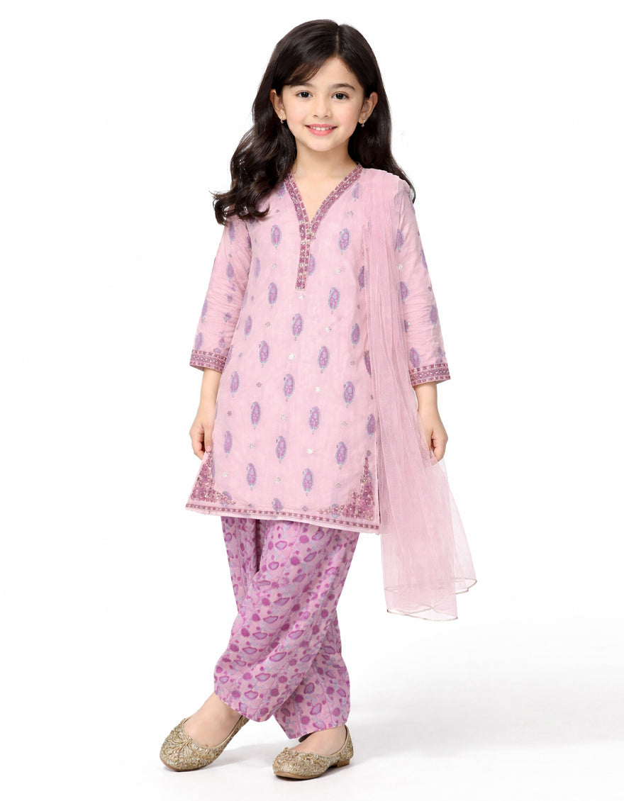 Lawn Purple Stitched Suit - J. Junaid Jamshed