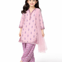 Lawn Purple Stitched Suit - J. Junaid Jamshed