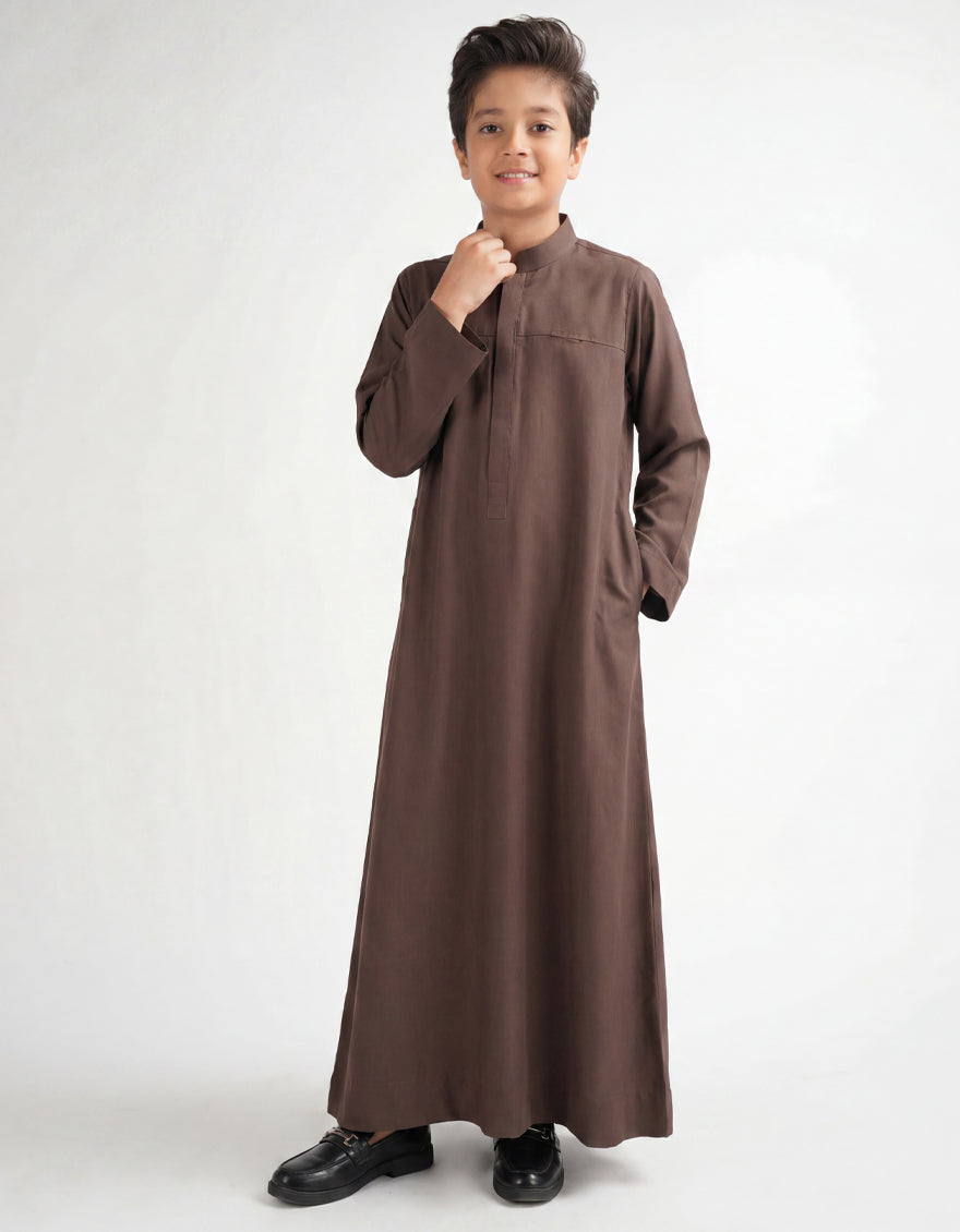Blended Chocolate Brown Jubba - J. Junaid Jamshed