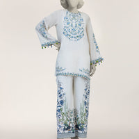 Dobby Off White Stitched Suit - J. Junaid Jamshed