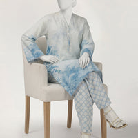 Lawn Off White Stitched Suit - J. Junaid Jamshed