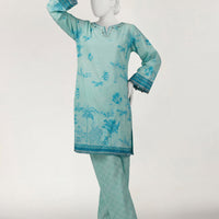 Lawn Sea Green Stitched Suit - J. Junaid Jamshed