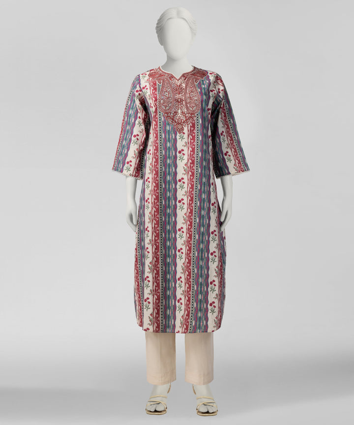 Lawn Multicolor Stitched Suit - J. Junaid Jamshed