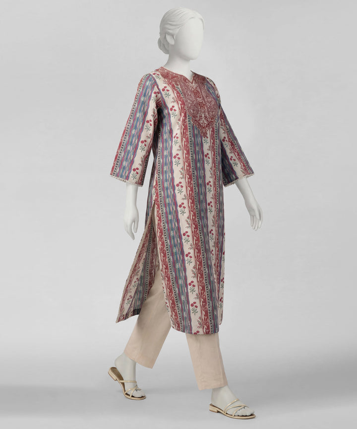 Lawn Multicolor Stitched Suit - J. Junaid Jamshed