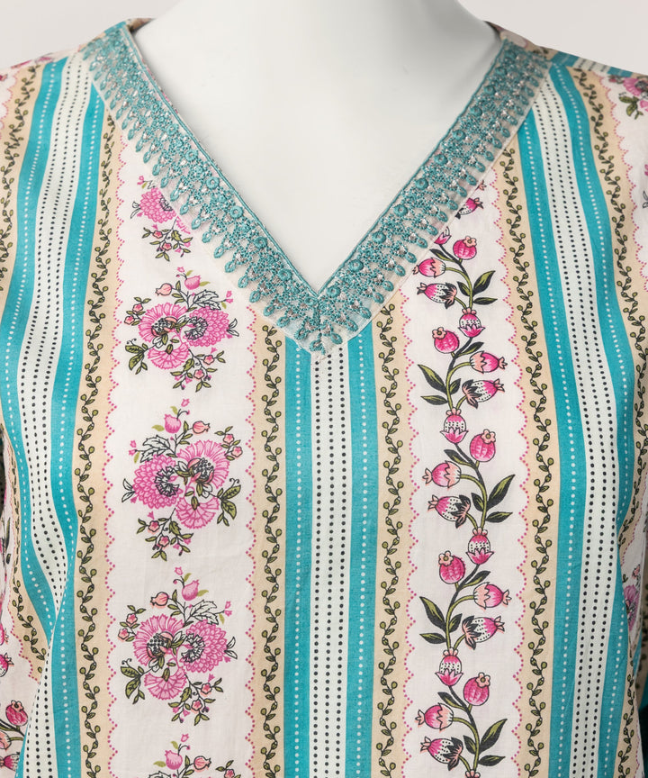 Lawn Multicolor Stitched Suit - J. Junaid Jamshed