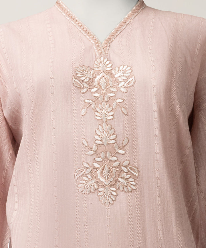 Jacquard Pink Stitched Suit - J. Junaid Jamshed