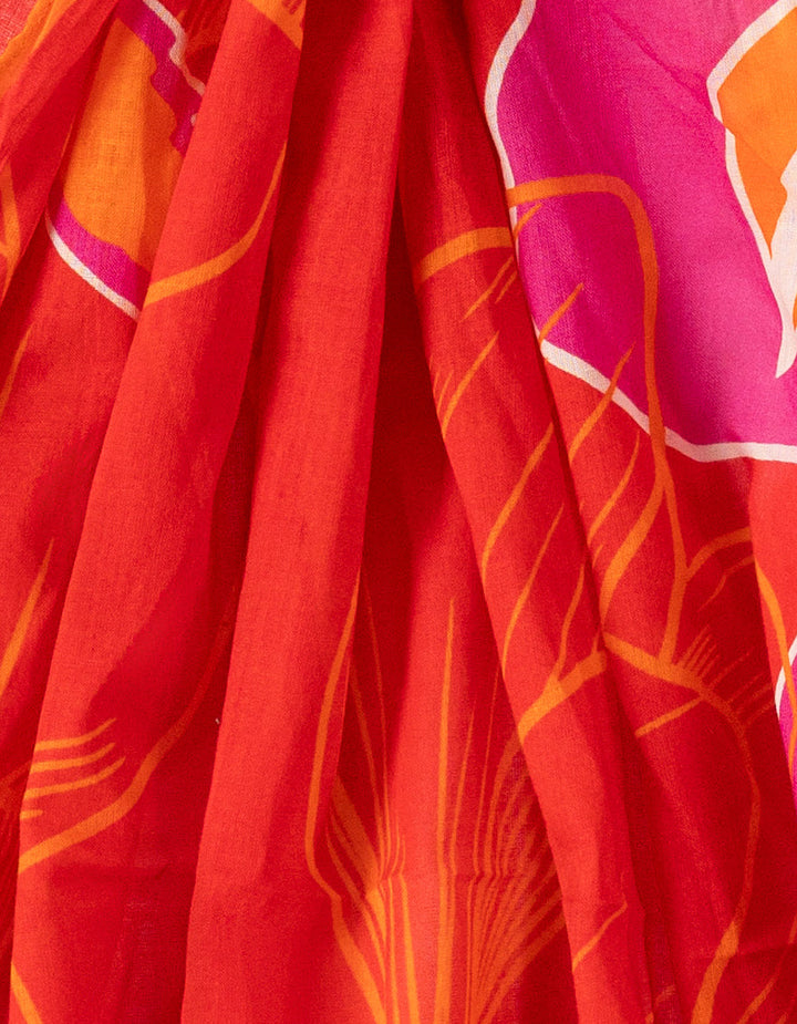 Lawn Red Dupatta - J. Junaid Jamshed