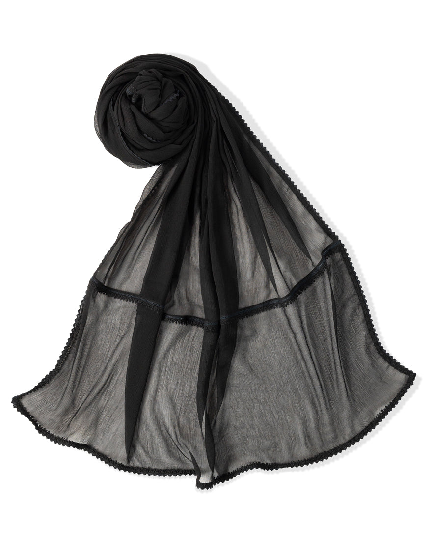 Chiffon Black Dupatta - J. Junaid Jamshed