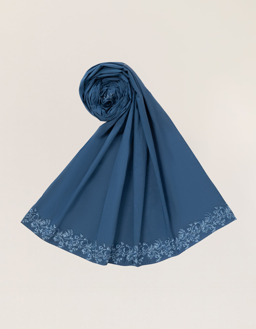 Lawn Blue Dupatta - J. Junaid Jamshed