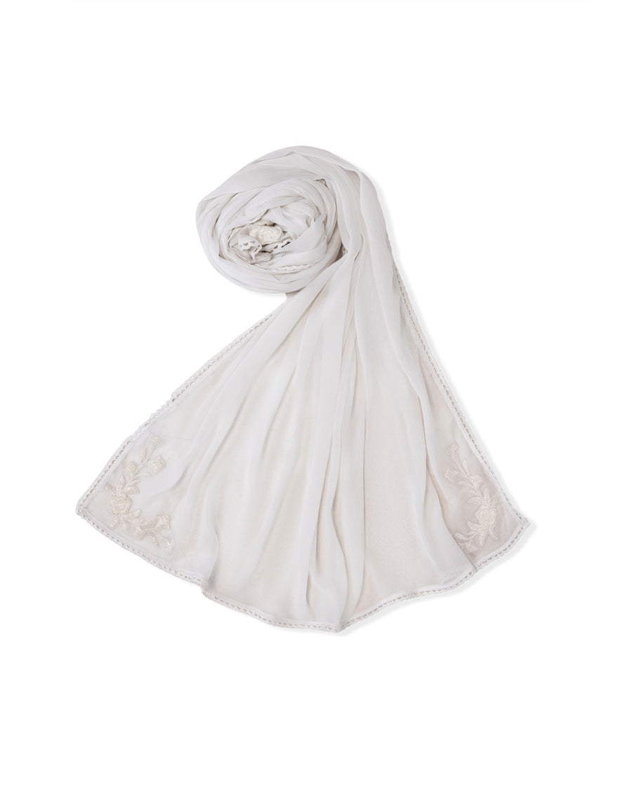 White Dupatta - J. Junaid Jamshed