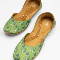 Silk Green Chappal - J. Junaid Jamshed
