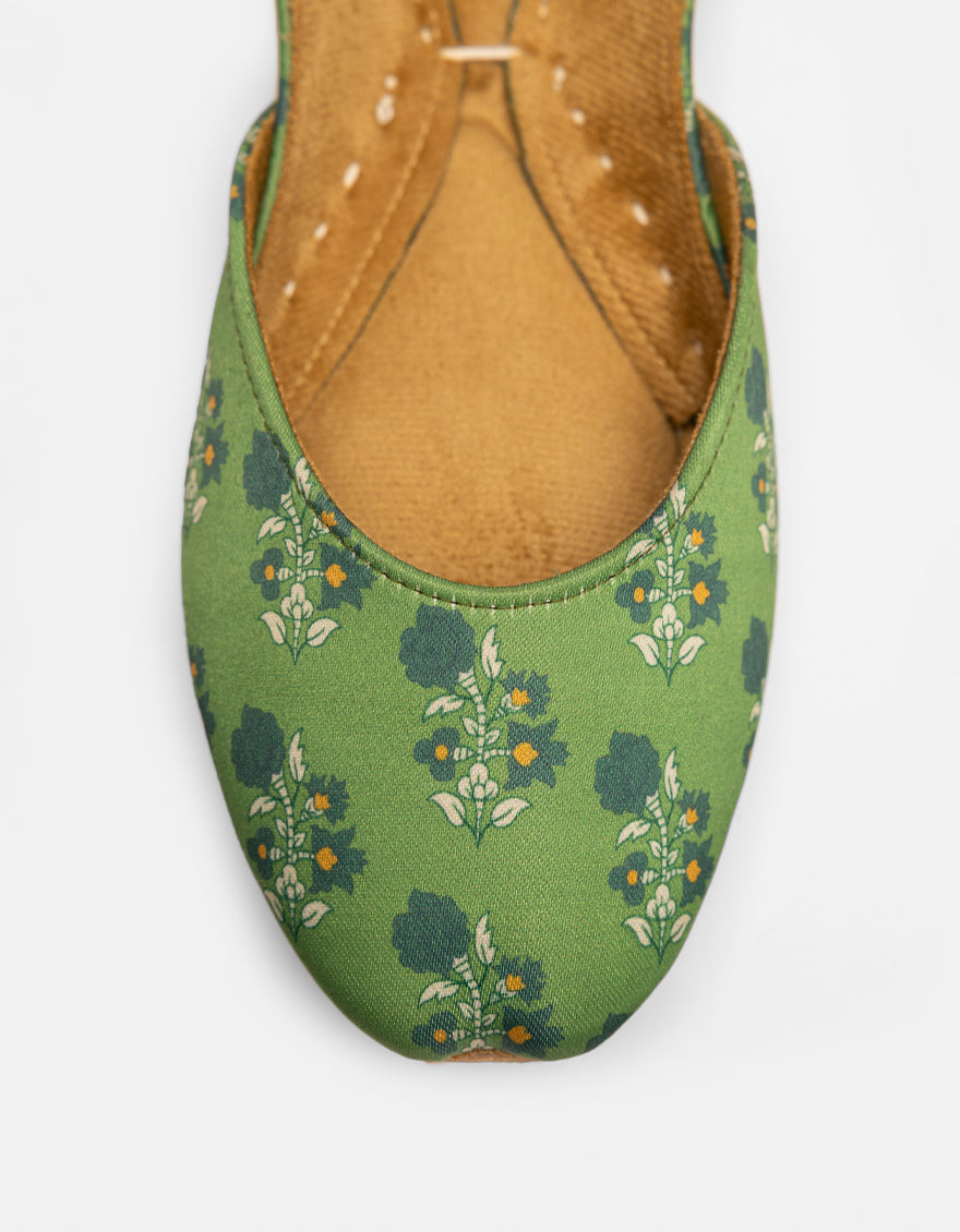 Silk Green Chappal - J. Junaid Jamshed