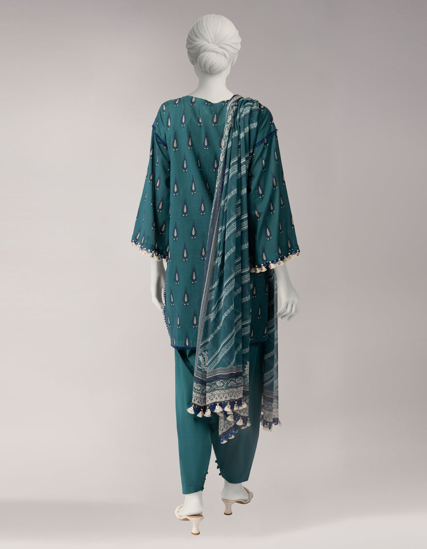 Lawn Multicolor Unstitched Suit - J. Junaid Jamshed