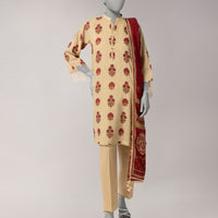 Lawn Multicolor Unstitched Suit - J. Junaid Jamshed