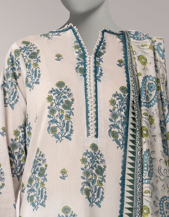 Lawn Multicolor Unstitched Suit - J. Junaid Jamshed