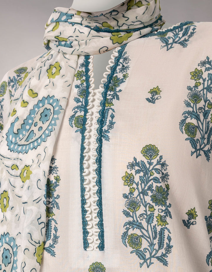 Lawn Multicolor Unstitched Suit - J. Junaid Jamshed