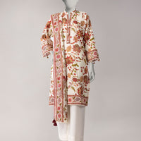 Lawn Off White Unstitched Suit - J. Junaid Jamshed