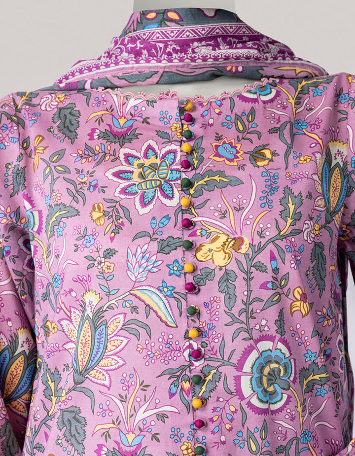 Lawn Purple Unstitched Suit - J. Junaid Jamshed