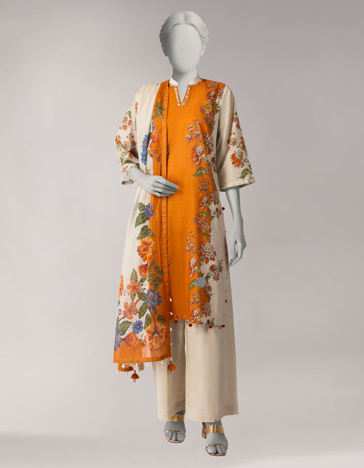 Lawn Multicolor Unstitched Suit - J. Junaid Jamshed