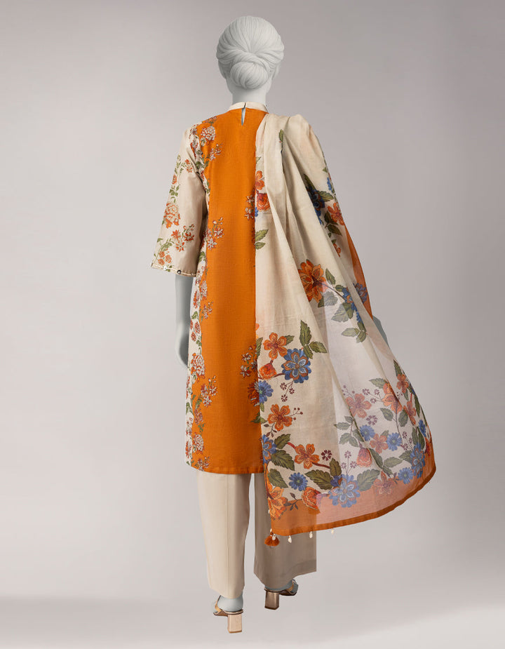 Lawn Multicolor Unstitched Suit - J. Junaid Jamshed