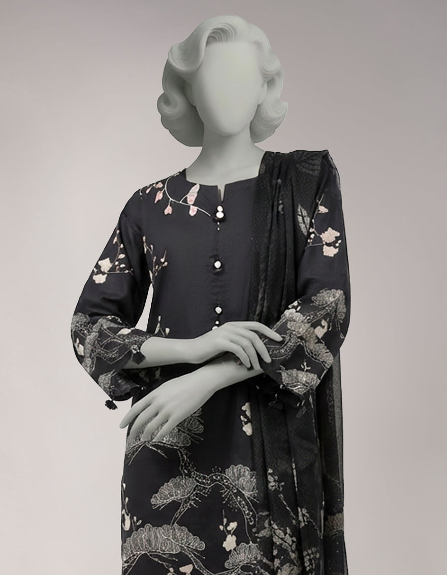 Lawn Multicolor Unstitched Suit - J. Junaid Jamshed