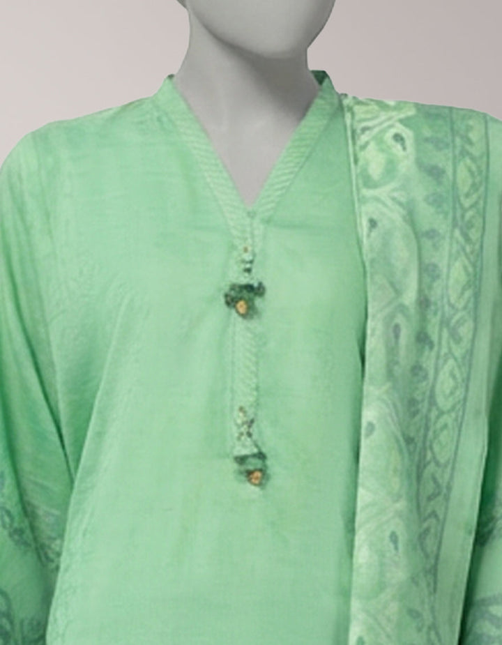 Lawn Green Unstitched Suit - J. Junaid Jamshed