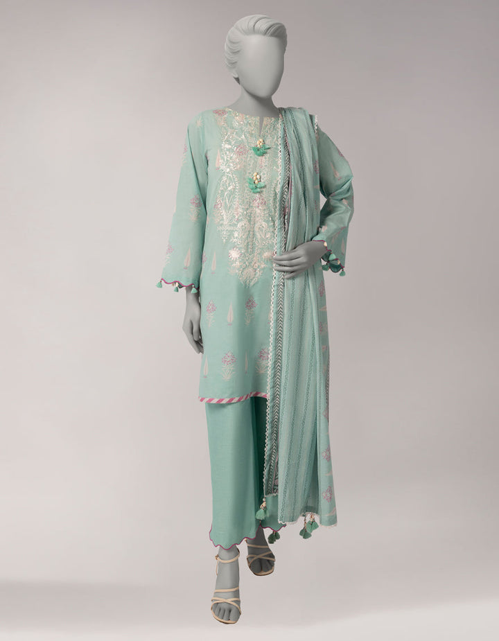 Lawn Multicolor Unstitched Suit - J. Junaid Jamshed