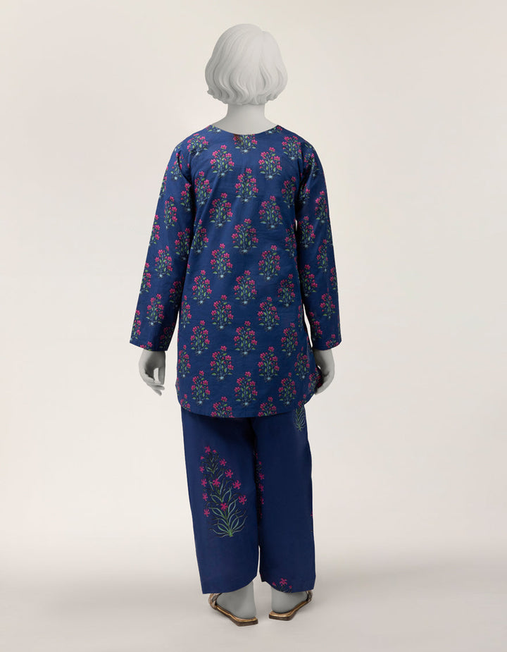 Lawn Blue Stitched Suit - J. Junaid Jamshed