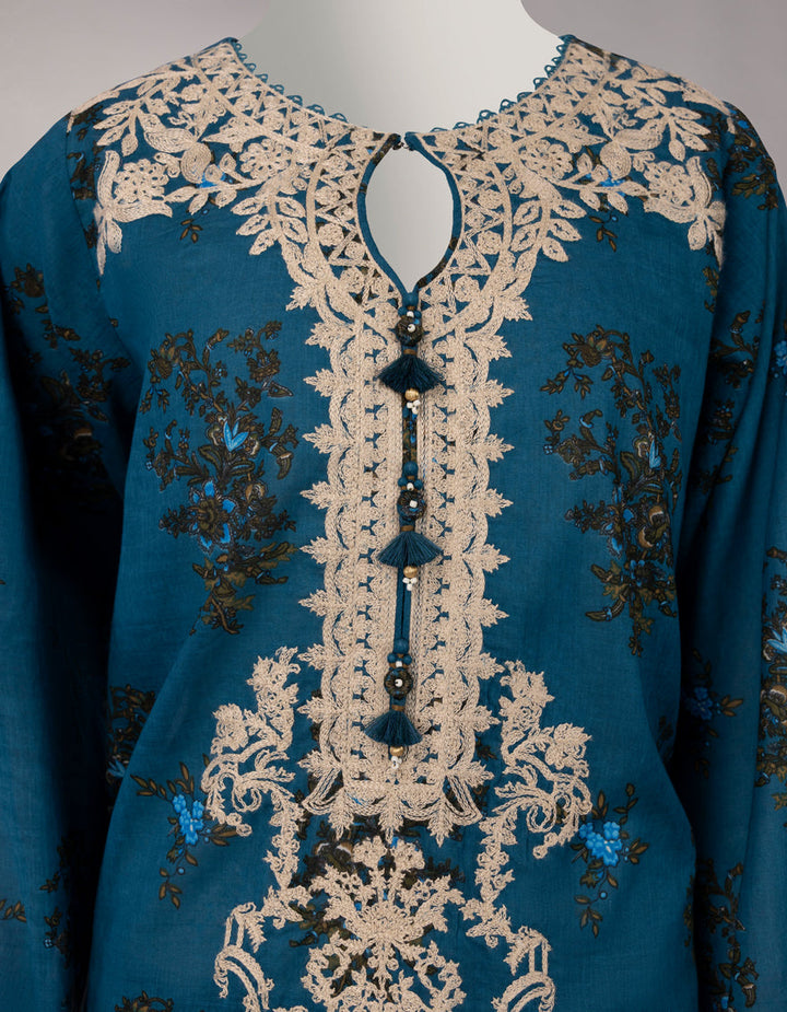 Lawn Multicolor Unstitched Suit - J. Junaid Jamshed