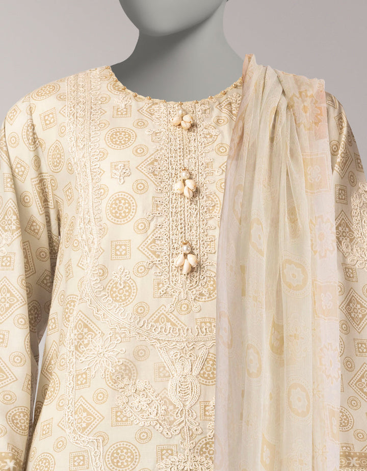 Lawn Multicolor Unstitched Suit - J. Junaid Jamshed