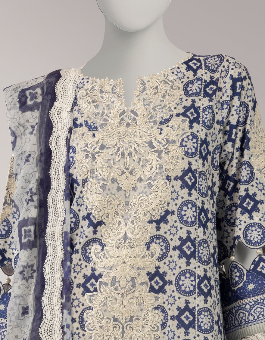 Lawn Multicolor Unstitched Suit - J. Junaid Jamshed