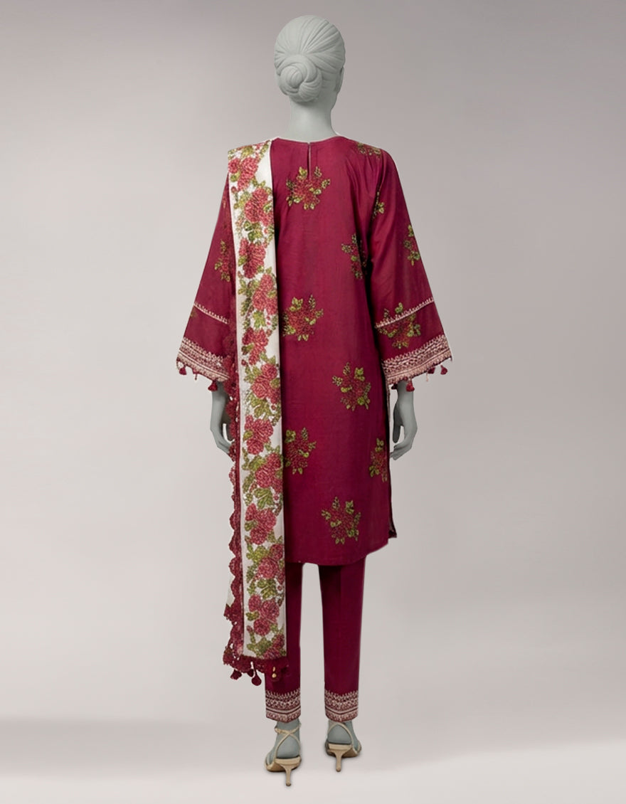Lawn Multicolor Unstitched Suit - J. Junaid Jamshed