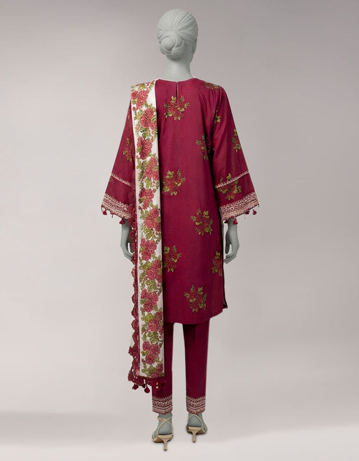 Lawn Multicolor Unstitched Suit - J. Junaid Jamshed