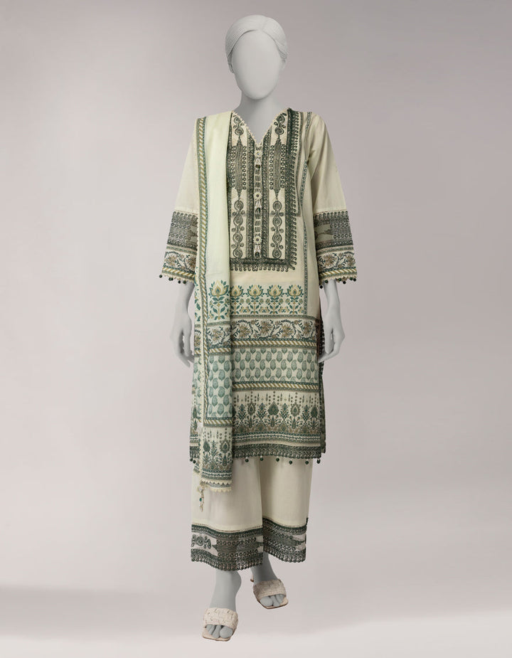 Lawn Multicolor Unstitched Suit - J. Junaid Jamshed