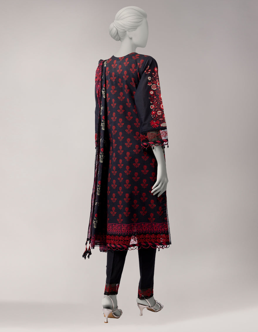 Lawn Multicolor Unstitched Suit - J. Junaid Jamshed