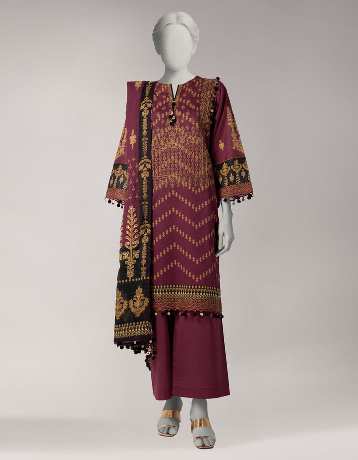 Lawn Multicolor Unstitched Suit - J. Junaid Jamshed