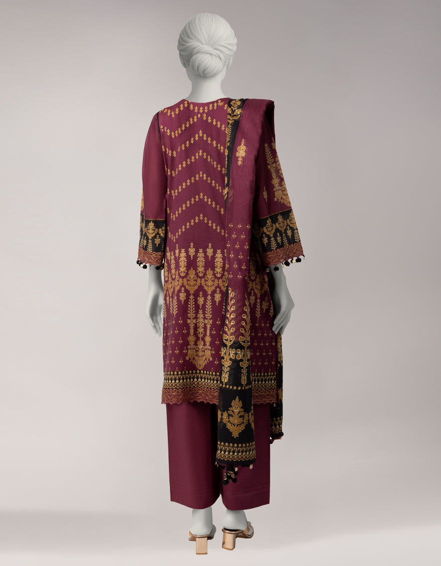 Lawn Multicolor Unstitched Suit - J. Junaid Jamshed