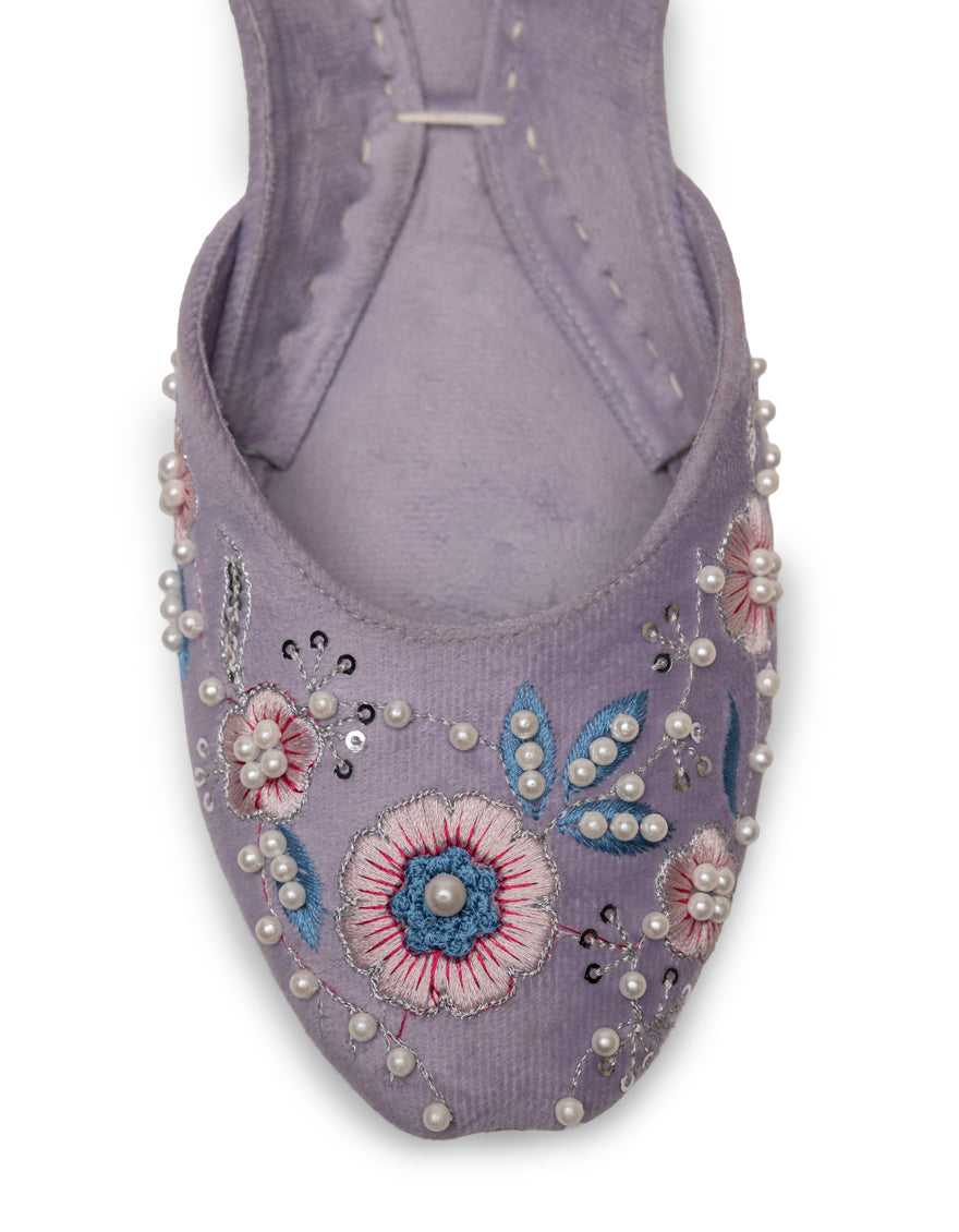Suede Lilac Khussa - J. Junaid Jamshed