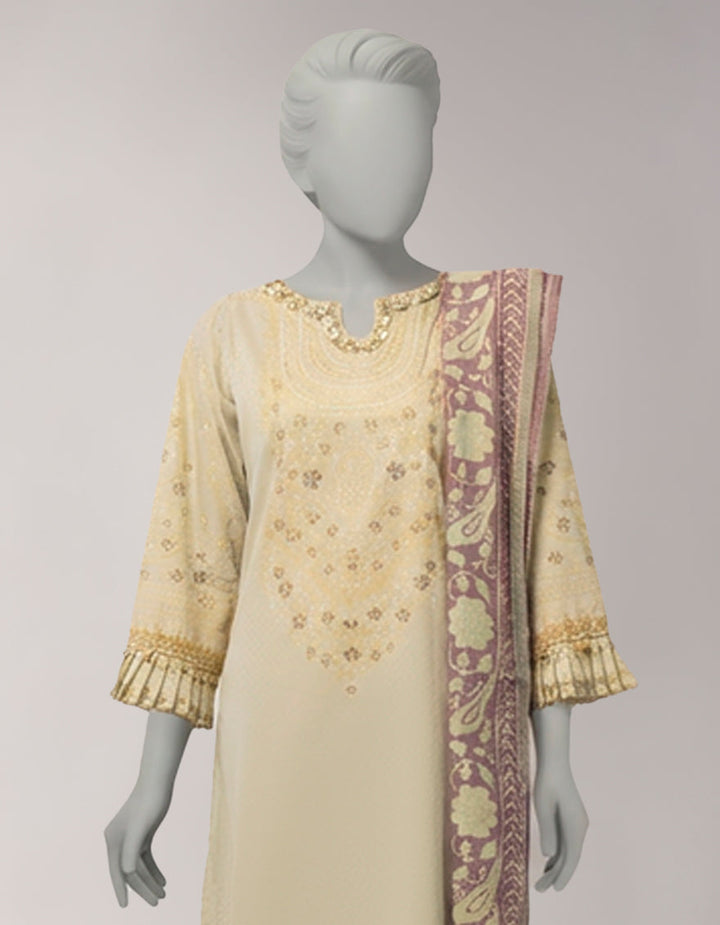 Lawn Multicolor Unstitched Suit - J. Junaid Jamshed