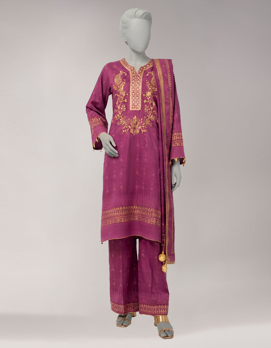Lawn Multicolor Unstitched Suit - J. Junaid Jamshed