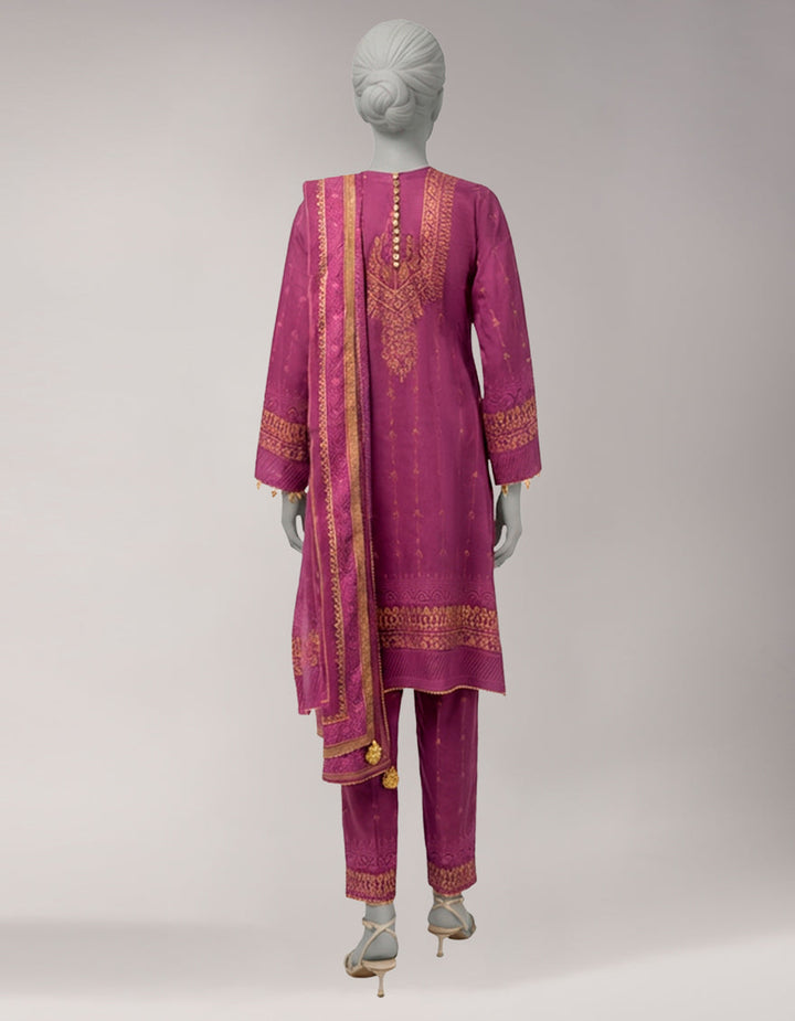 Lawn Multicolor Unstitched Suit - J. Junaid Jamshed