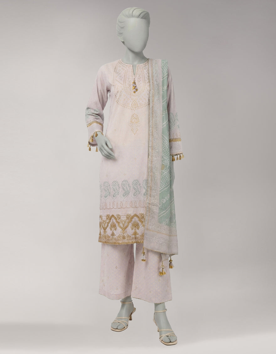 Lawn Multicolor Unstitched Suit - J. Junaid Jamshed