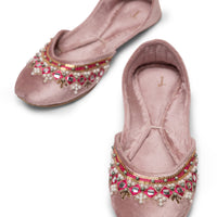 Suede Pink Khussa - J. Junaid Jamshed