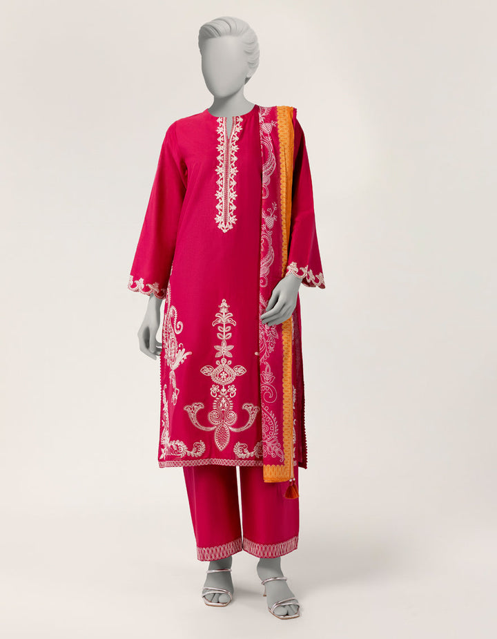Lawn Pink Stitched Suit - J. Junaid Jamshed