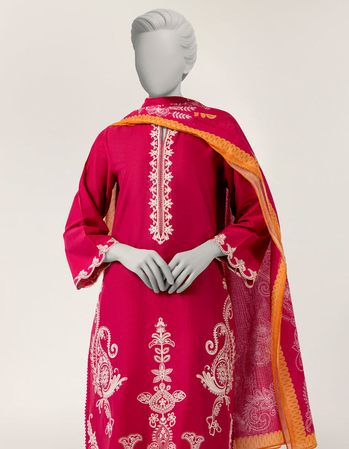 Lawn Pink Stitched Suit - J. Junaid Jamshed