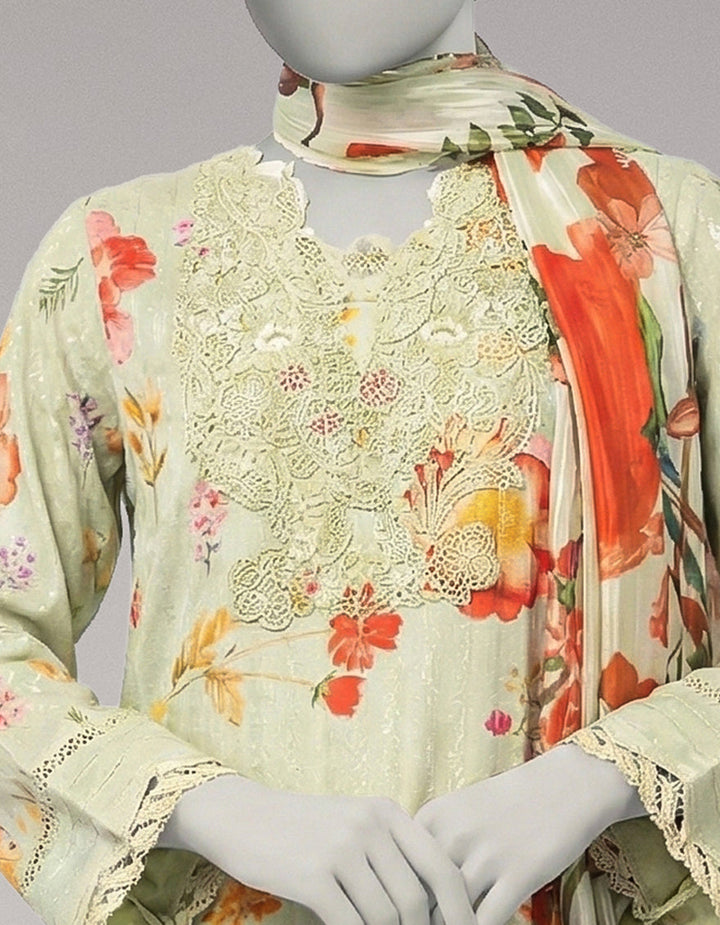 Dobby Multicolor Unstitched Suit - J. Junaid Jamshed