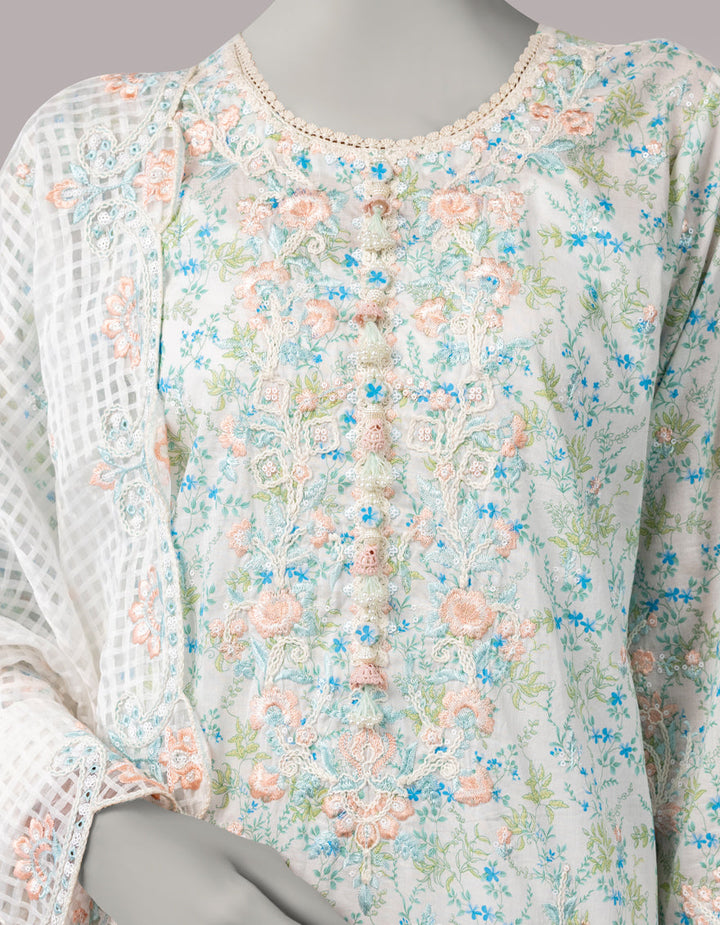 Doria Multicolor Unstitched Suit - J. Junaid Jamshed