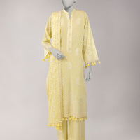 Lawn Yellow Unstitched Suit - J. Junaid Jamshed