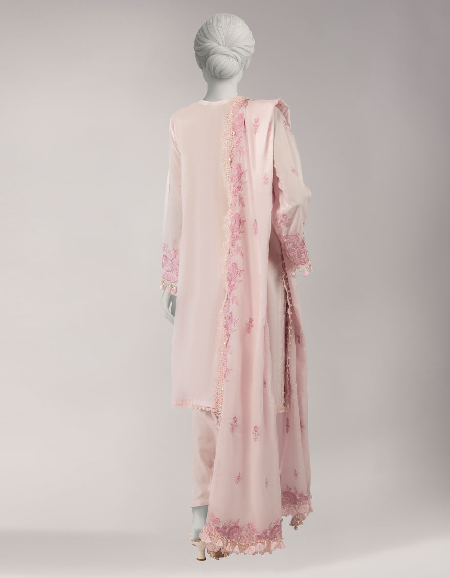 Lawn Pink Unstitched Suit - J. Junaid Jamshed